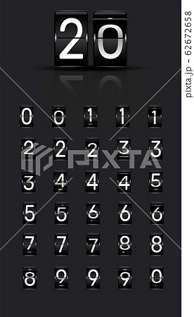 Countdown numbers flip counter vector isolated set 62672658