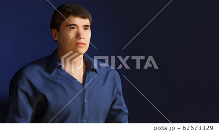 man portrait dark blue background young man portrait dark blue background young 62673329