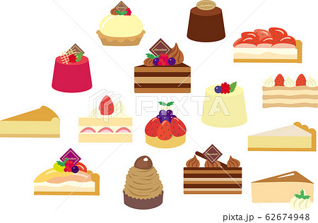 ケーキセットのイラスト素材