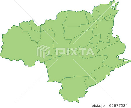 徳島県の地図_市町村別 62677524