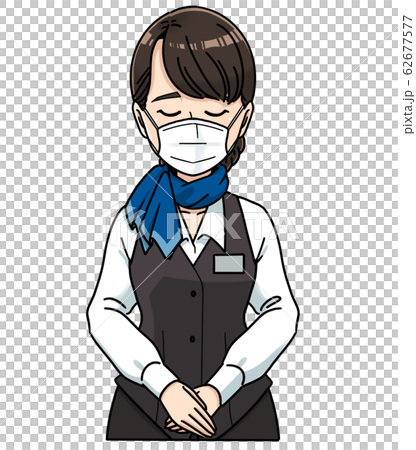 Female clerk corresponding to mask 62677577