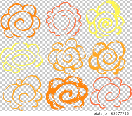 花丸 円 100点 満点 全問正解 素晴らしい セットのイラスト素材