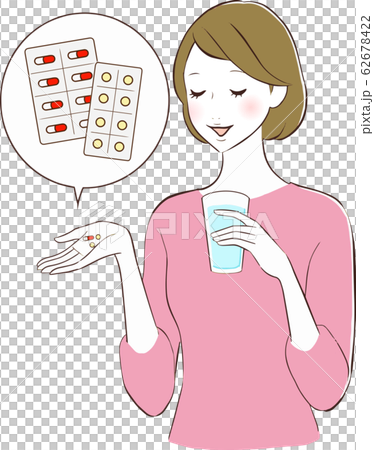 薬を飲む女性 62678422