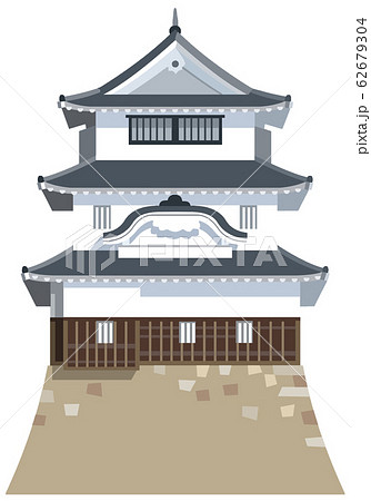 丸亀城イメージ 観光地イラストアイコンのイラスト素材