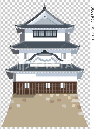 丸亀城イメージ 観光地イラストアイコンのイラスト素材