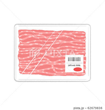 スーパーの豚ひき肉 イラストのイラスト素材