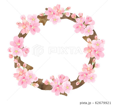 桜 円 フレームのイラスト素材 [62679921] - PIXTA
