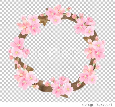 桜 円 フレームのイラスト素材 62679921 Pixta