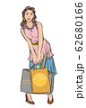 Beautiful women are enjoying shopping at a special discounted price.  62680166