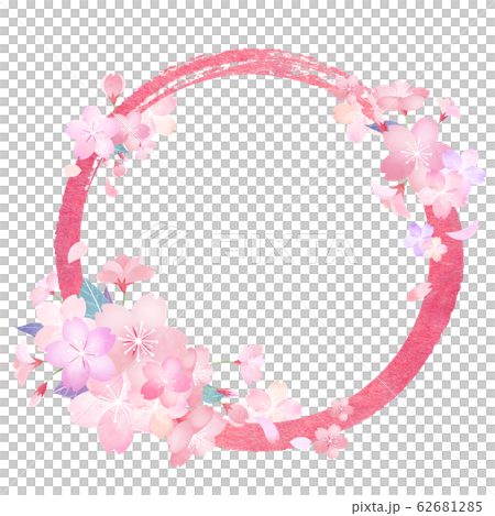 Material-Parts-Japanese-Japanese paper-Japanese style-Japanese pattern-Spring-Cherry-Pink-Circle-Frame 62681285