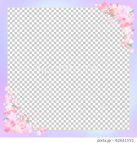Background-Material-Parts-Japanese-Washi-Japanese-Japanese Pattern-Spring-Sakura-Purple-Frame 62681555