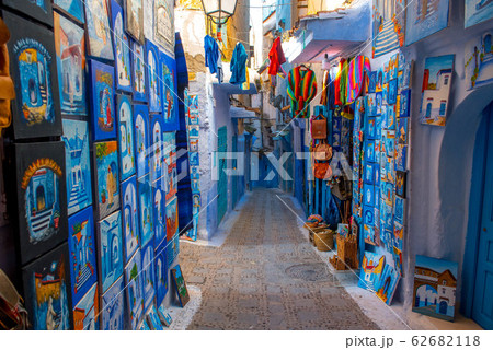 モロッコ　青い街　シャフシャウエン 62682118