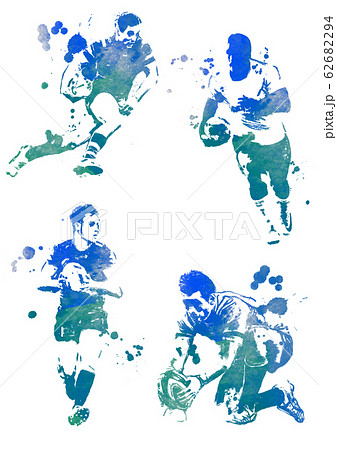 ラグビー選手 イラストセット 62682294