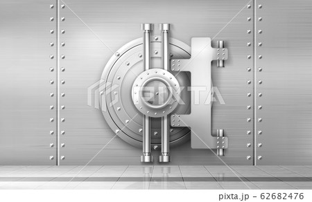 Bank safe and vault door, metal steel round gate 62682476