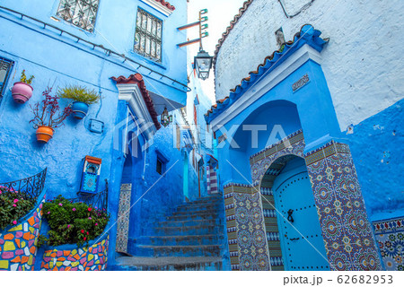 モロッコ　青い街　シャフシャウエン 62682953