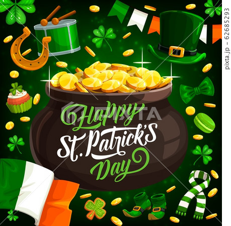 Patricks Day Irish holiday pot with gold 62685293