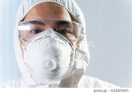 Portrait of Asian man that wearing respiratory mask Portrait of Asian man that wearing respiratory mask 62685661