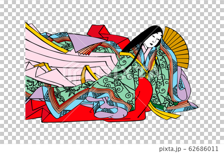 今様百人一首吾妻錦歌人65相模のイラスト素材