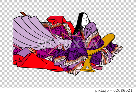 今様百人一首吾妻錦歌人57紫式部のイラスト素材