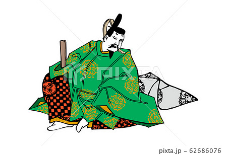 今様百人一首吾妻錦歌人6中納言家持のイラスト素材