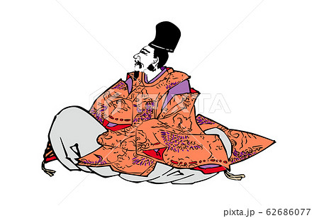 今様百人一首吾妻錦歌人7安倍仲麿のイラスト素材