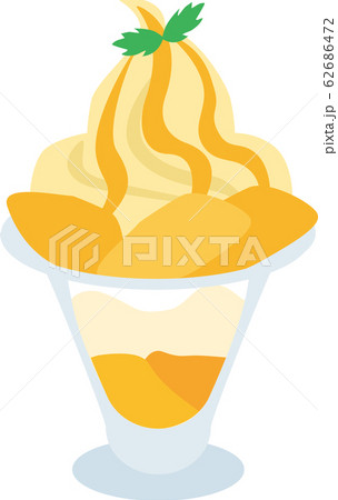 マンゴーパフェのイラスト素材