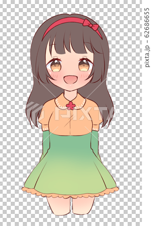 女の子 微笑む②のイラスト素材 [62686655] - PIXTA