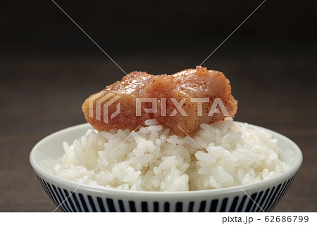 辛子明太子とご飯の写真素材