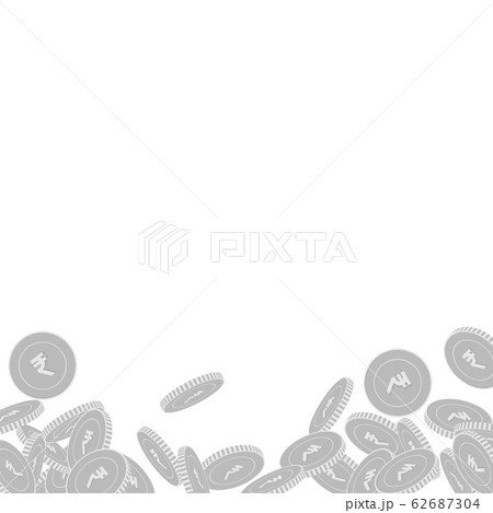 Indian rupee coins falling. Scattered black and wh Indian rupee coins falling. Scattered black and wh 62687304