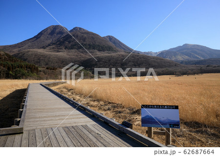 《大分県 タデ原湿原》 九重連山 長者原 タデ原湿原の冬の風景 《大分県 タデ原湿原》 九重連山 長者原 タデ原湿原の冬の風景 62687664
