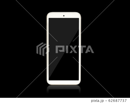 汎用スマートフォン 白 黒背景 1403 汎用スマートフォン 白 黒背景 1403 62687737