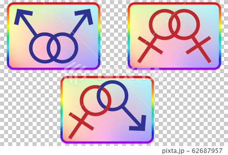 象形圖:同性戀夫婦,女同性戀夫婦,男女標記,彩虹線和背景 象形圖:同性戀夫婦,女同性戀夫婦,男女標記,彩虹線和背景 62687957