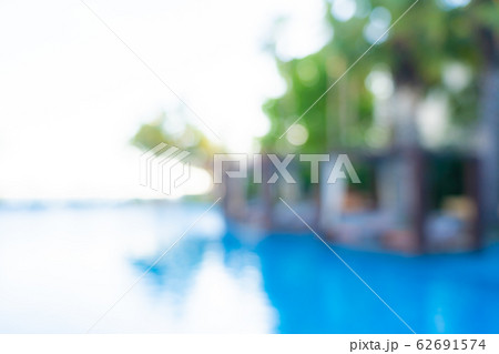 Abstract blur and defocus outdoor swimming pool in hotel resort for background 62691574