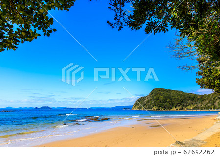 白浜海水浴場 長崎県佐世保市 の写真素材