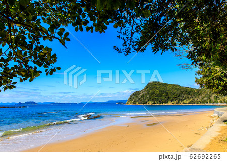 白浜海水浴場 長崎県佐世保市 の写真素材