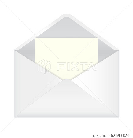 White envelope with white blank paper inside 62693826