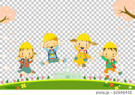 1年生　小学校　入学　桜　ハガキ比 62698438