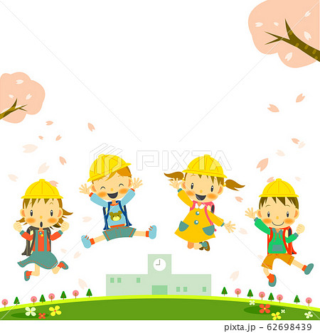 1年生　小学校　入学　桜　正方形 62698439