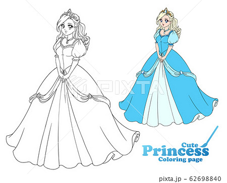 Pretty anime princess standing and wearing 62698840