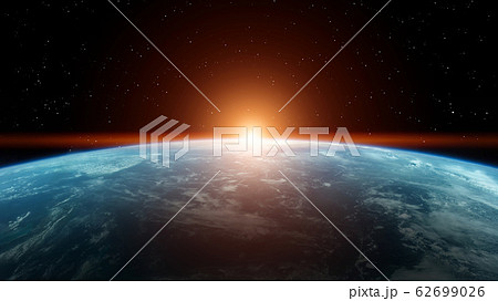 Planet earth, sunrise, stars, close up 62699026