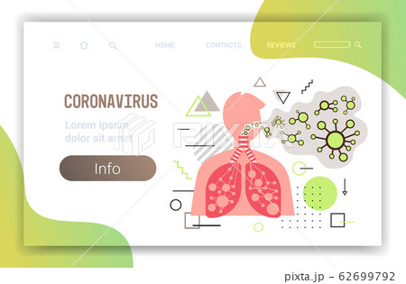 epidemic MERS-CoV floating influenza virus cells infected human lungs wuhan coronavirus 2019-nCoV pandemic medical health risk horizontal portrait copy space 62699792