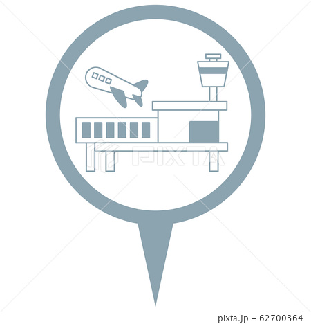 空港 地図 マップ アイコン シンボル ピン イラスト ベクターのイラスト素材