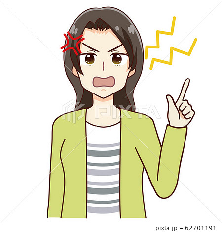女性　怒り　注意　指導　叱る　クレーム 62701191