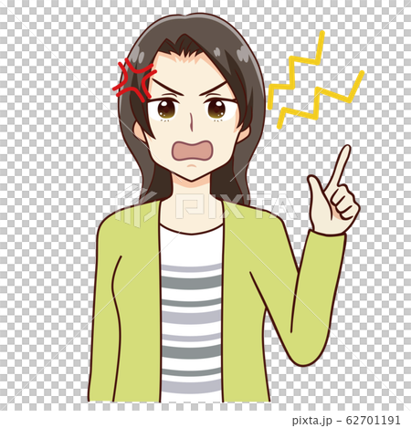 女性　怒り　注意　指導　叱る　クレーム 62701191