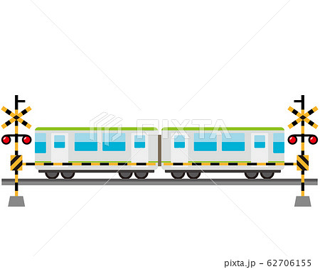 踏切 電車 列車 鉄道 アイコンのイラスト素材