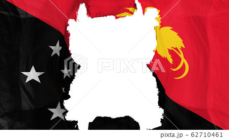 Ripped Papua New Guinea flying flag 62710461