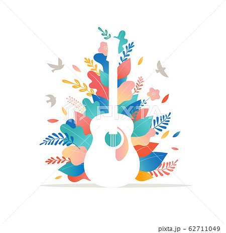 Summer fest, concept of live music festival, jazz and rock, food street fair, event poster and 62711049