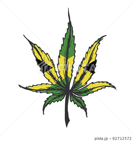 Cannabis Marijuana Leaf Flat Icon Isolated Onのイラスト素材