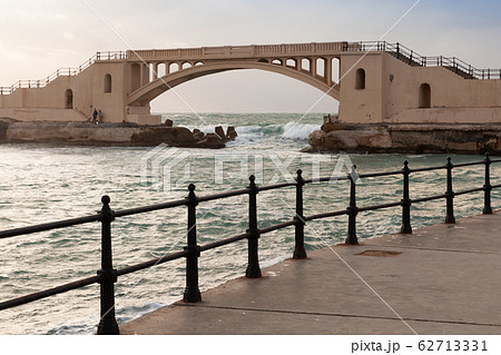 Landscape with coastal railings and Montazah 62713331