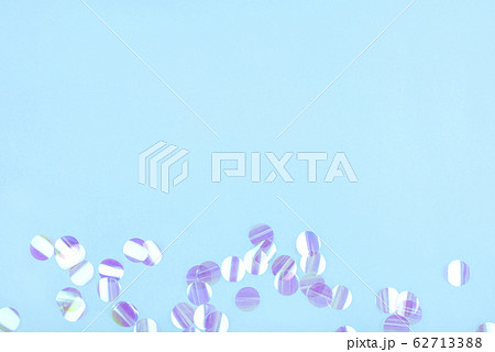 Pearl confetti on blue background. Pearl confetti on blue background. 62713388